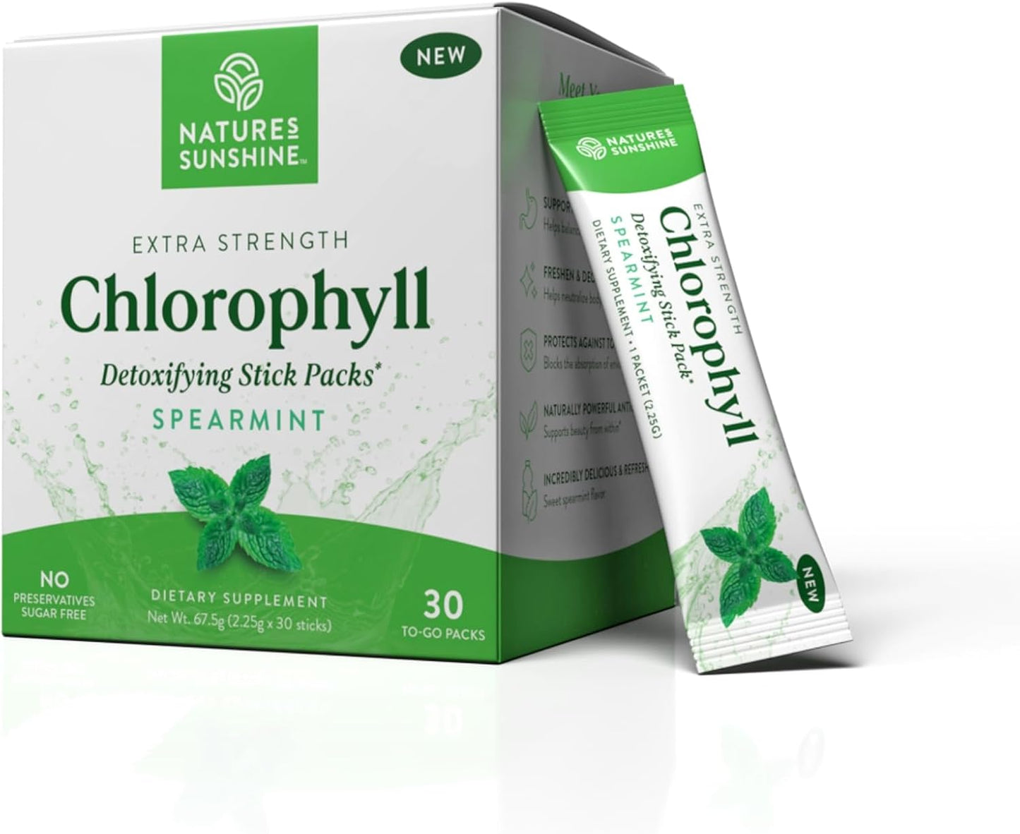 Nature's Sunshine Chlorophyll Stick Packs: Supercharge Your Detox and Boost Gut Health in Convenient, Delicious Stick Packs (Sweet Melon)