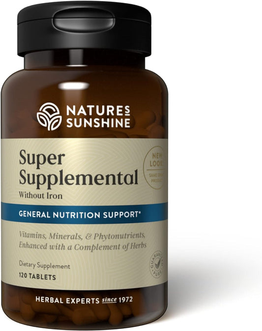 Nature's Sunshine Super Supplemental: Complete Multivitamin with Minerals, Antioxidants & More for Nutritional Gaps, Overall Health, Immune & Energy Support. 120 Tabs